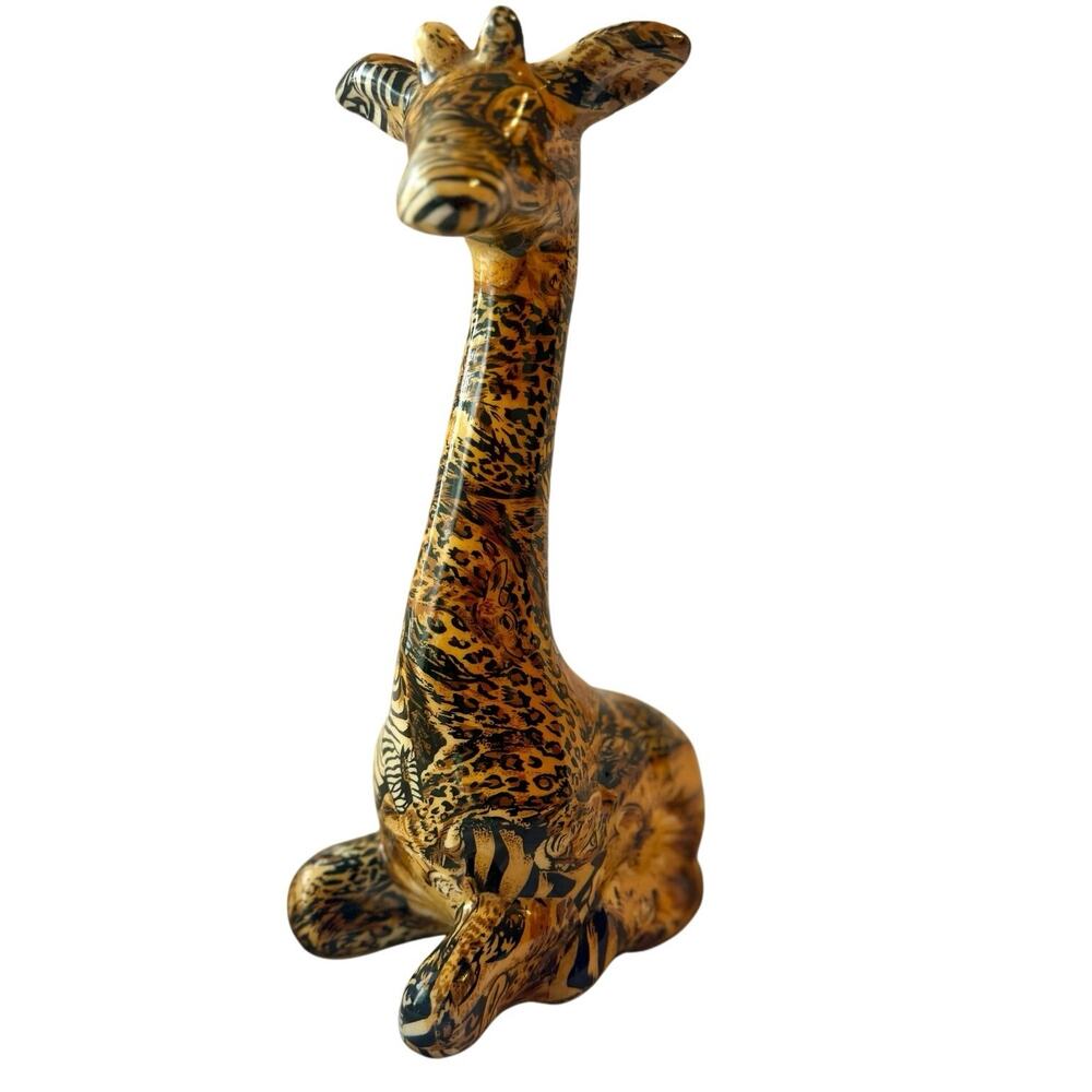 La Vie safari patchwork zebra figurine vintage 1980s ceramic